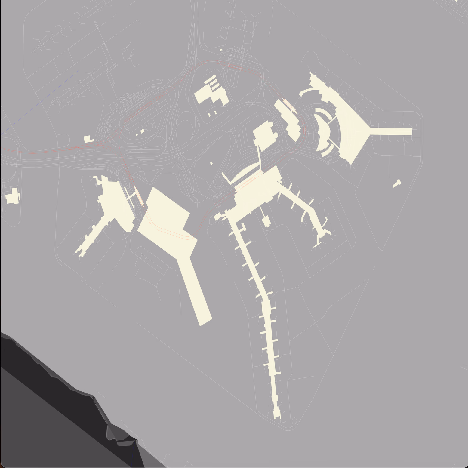 JFK Airport rendered with detailed runway and terminal layouts
